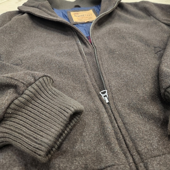 VINTAGE ROOSEVELT WOOL Zip Bomber Jacket, Men's XL - Picture 4 of 4